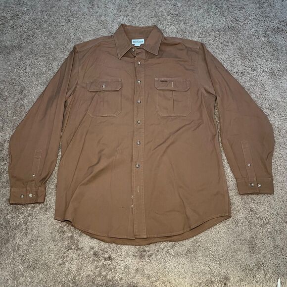 Carhartt Shirt Mens Large Tall Button Up Heavy Canvas Long Sleeve Pockets (#120) - Picture 1 of 7